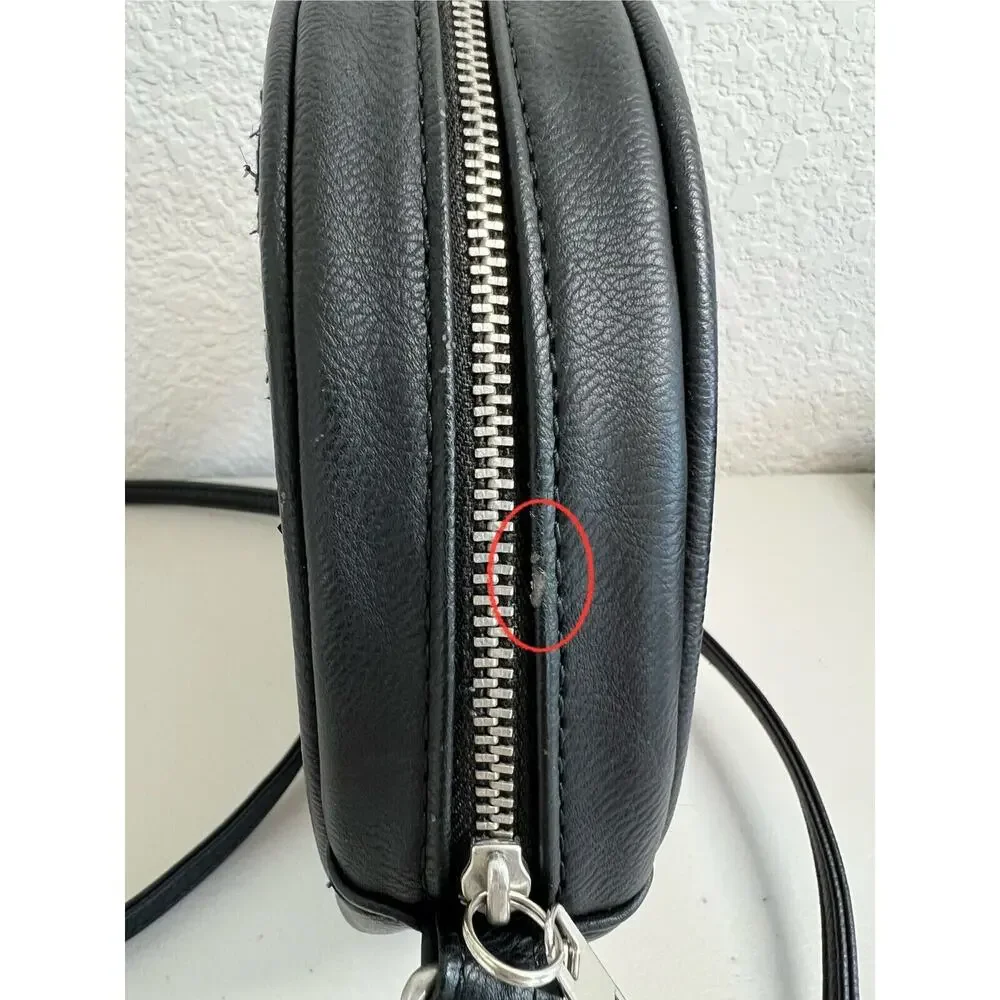 Free People Tambourine Roundy Bag Crossbody Medallion Adjustable Strap Black